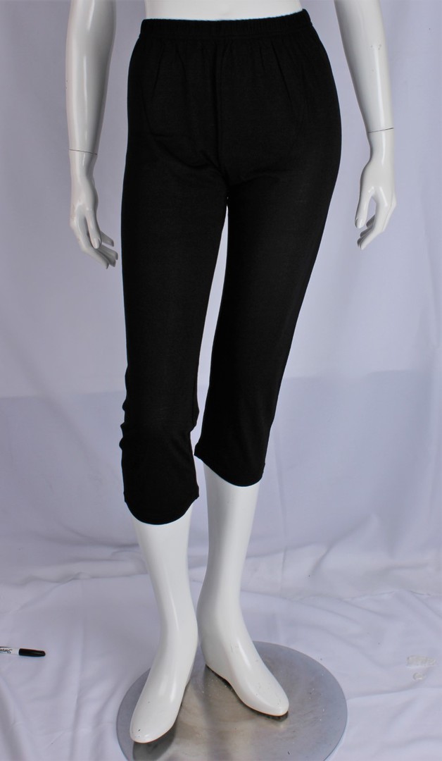 Bamboo cotton 3/4 pants  black Style: AL/BAM/13/BLK image 0